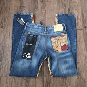 PRPS Deer Valley Tapestry Relaxed Fit Jeans Indigo $298 New with Tags Size 33